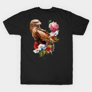 Wonderful eagle with flowers T-Shirt